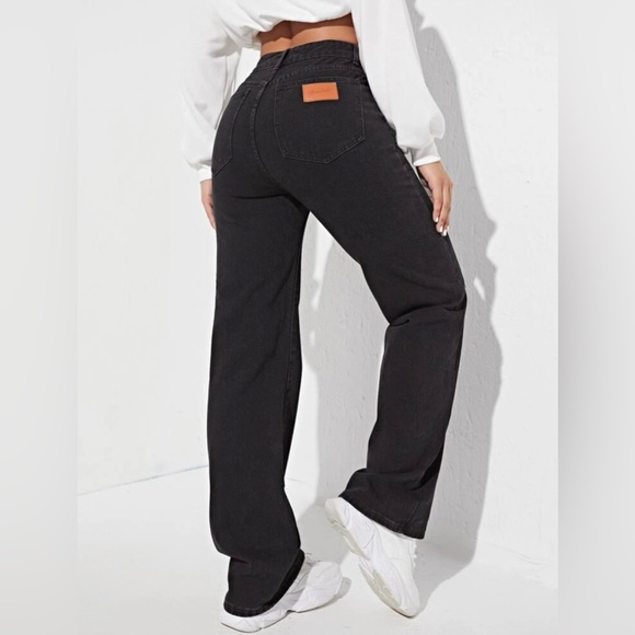 SHEIN EZwear High Waist Patched Detail Wide Leg Pants - Picture 2 of 2